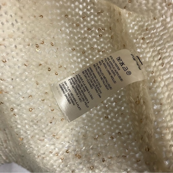 Lord & Taylor Design Lab White Metallic Sleeveless Sweater M - Picture 5 of 5